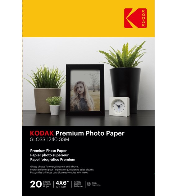 Kodak Premium Photo Paper Glossy 240 gsm 4R(10x15)/20 szt - 740095