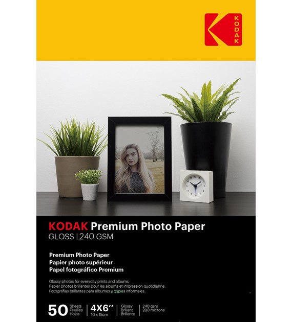 Kodak Premium Photo Paper Glossy 240 gsm 4R(10x15)/50 szt - 740096