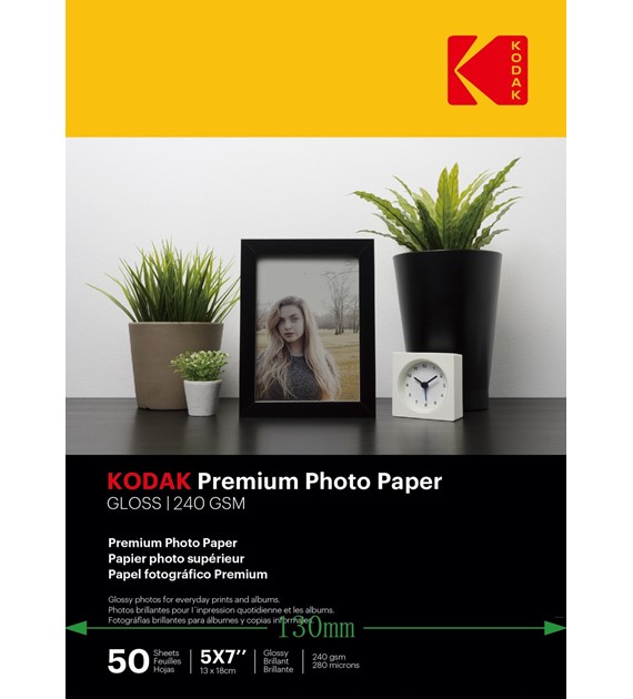 Kodak Premium Photo Paper Glossy 240 gsm 5R(13x18)/50 szt - 740558