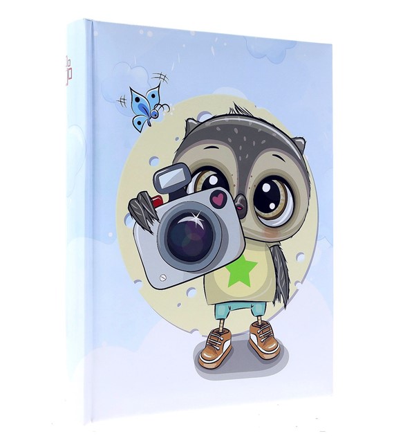 Book bound pocket album 10x15/200 B46200S CAMERA OWL BLUE