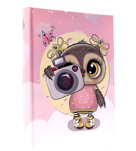 Book bound pocket album 10x15/200 B46200S CAMERA OWL PINK