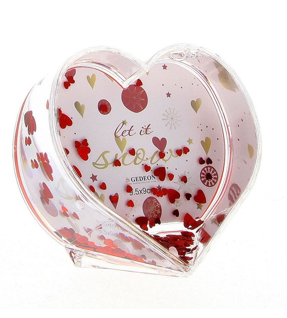 Water globe heart shape WB1003RH (red hearts)